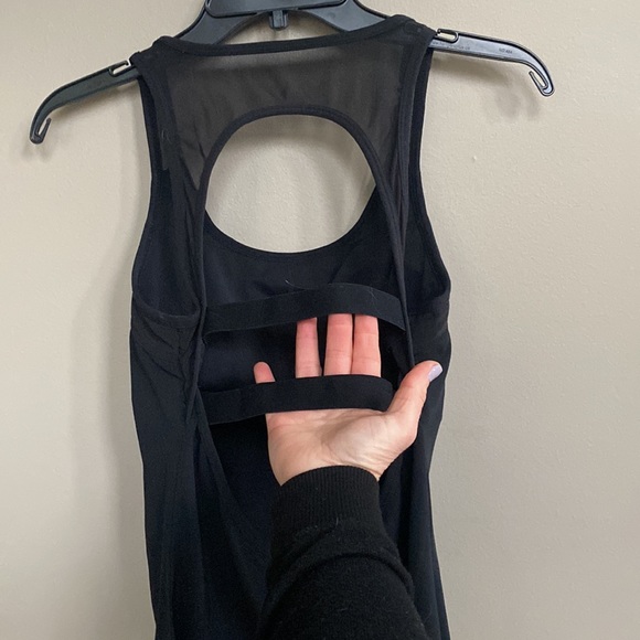Fabletics black tank XS with sheer detailing - Picture 2 of 3